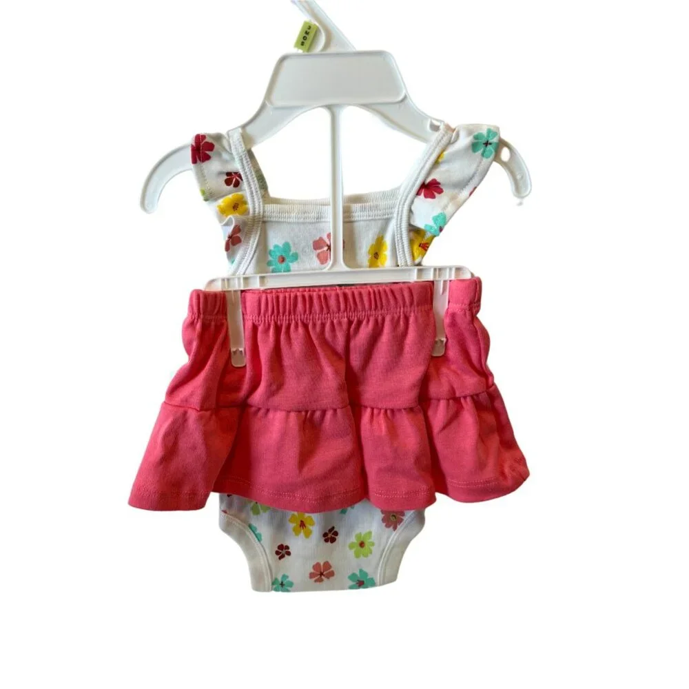 Carters & Okie Dokie Baby Girl Bodysuits & Rompers 3M Cotton Pink Floral Lemonad